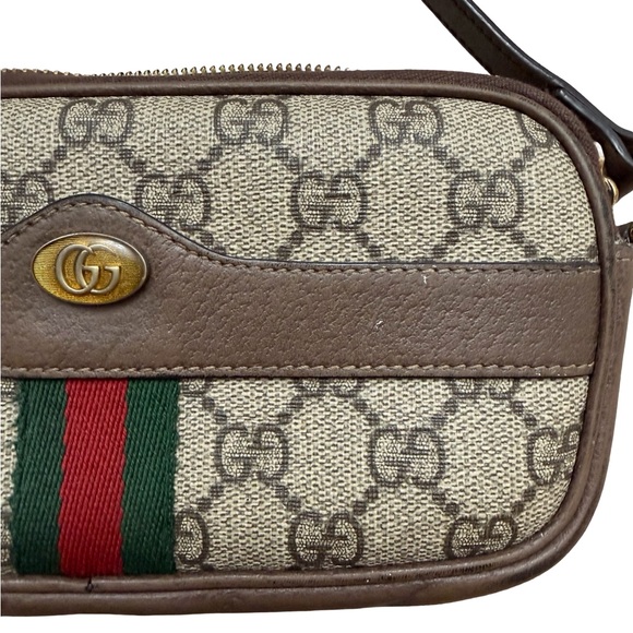 Gucci Mini Supreme Ophidia GG Canvas Crossbody Bag with Web Stripe - Picture 4 of 13